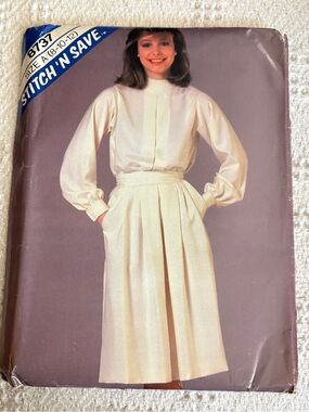 Vintage McCall’s Stitch ‘N Save Pattern 8737 for  Misses’ Blouse and Skirt